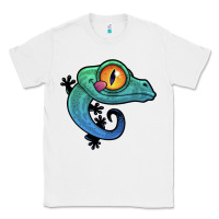 White cute colorful cartoon gecko Classic Tee - linhVisuals