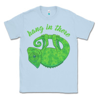 Dusty Blue hang in there magical chameleon Classic Tee - linhVisuals