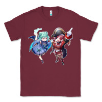 Burgundy Houshou Marine and Uruha Rushia Classic Tee - linhVisuals