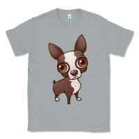 Heather Grey zippy the boston terrier Classic Tee - linhVisuals