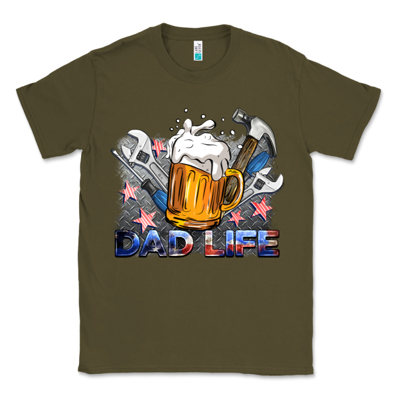 Dad Life Beer And Tools Classic Tee by BarkalooDesign | Teevron