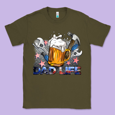 Dad Life Beer And Tools Classic Tee Designed By Barkaloodesign