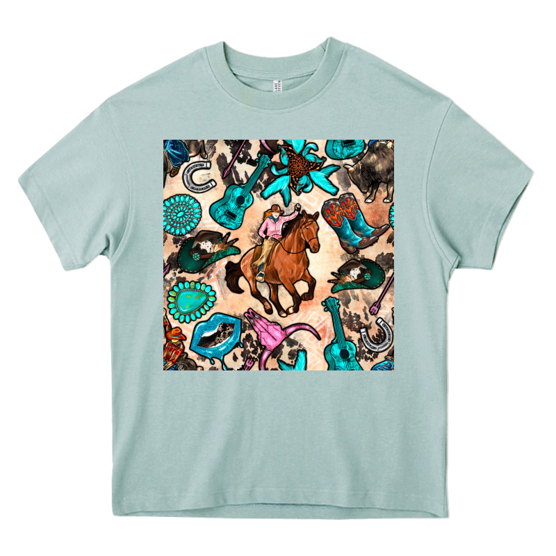 Western Cowgirl Seamless Pattern Heavy Core Tee by BundleAndBundleShop | Teevron
