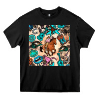 Black western cowgirl seamless pattern Heavy Core Tee - BundleAndBundleShop
