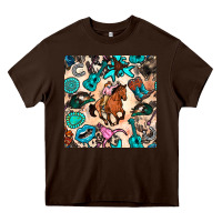 Chocolate Brown western cowgirl seamless pattern Heavy Core Tee - BundleAndBundleShop