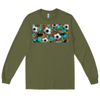 Army Green western leopard camouflage turquoise soccer licence plate template Long Sleeve Tee - Artiststas