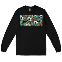 Black western leopard camouflage turquoise soccer licence plate template Long Sleeve Tee - Artiststas