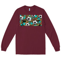 Burgundy western leopard camouflage turquoise soccer licence plate template Long Sleeve Tee - Artiststas