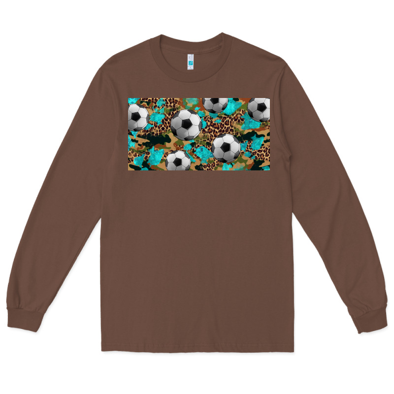 Western Leopard Camouflage Turquoise Soccer Licence Plate Template Long Sleeve Tee by Artiststas | Teevron