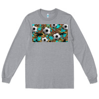Heather Grey western leopard camouflage turquoise soccer licence plate template Long Sleeve Tee - Artiststas