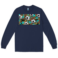 Navy western leopard camouflage turquoise soccer licence plate template Long Sleeve Tee - Artiststas