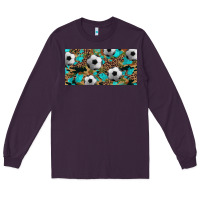 Plum western leopard camouflage turquoise soccer licence plate template Long Sleeve Tee - Artiststas