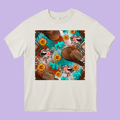 Western Cowboy Hat Seamless Pattern Heavy Core Tee Designed By Bundleandbundleshop