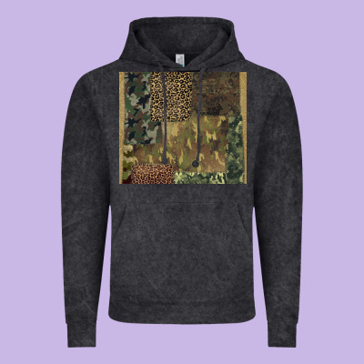 Camouflage Leopard Patches Vintage Hoodie Designed By Barkaloodesign