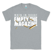 Heather Grey when in doubt empty the magazine Classic Tee - linhVisuals