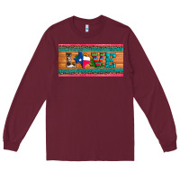 Burgundy love texas sunflowers cactus cowhide license plate Long Sleeve Tee - Artiststas