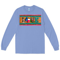 Colony Blue love texas sunflowers cactus cowhide license plate Long Sleeve Tee - Artiststas