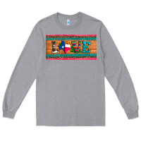 Heather Grey love texas sunflowers cactus cowhide license plate Long Sleeve Tee - Artiststas