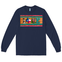 Navy love texas sunflowers cactus cowhide license plate Long Sleeve Tee - Artiststas