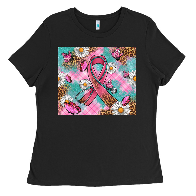 Breast Cancer Ribbon Stethoscope Ladies Tee by Artiststas | Teevron