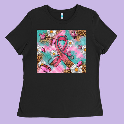 Breast Cancer Ribbon Stethoscope Ladies Tee Designed By Artiststas
