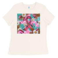 Bone Breast Cancer Ribbon Stethoscope Ladies Tee - Artiststas