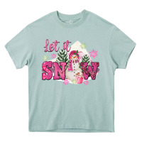Arona Let It Snow Pink Christmas Heavy Core Tee - FaDigitalArtStudio