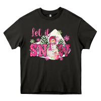 Asphalt Let It Snow Pink Christmas Heavy Core Tee - FaDigitalArtStudio