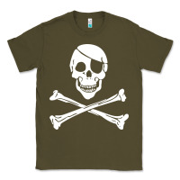 Army Green skull crossbones Classic Tee - linhVisuals