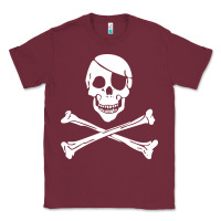Burgundy skull crossbones Classic Tee - linhVisuals