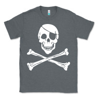 Charcoal Heather skull crossbones Classic Tee - linhVisuals