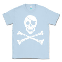 Dusty Blue skull crossbones Classic Tee - linhVisuals