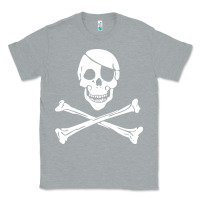 Heather Grey skull crossbones Classic Tee - linhVisuals