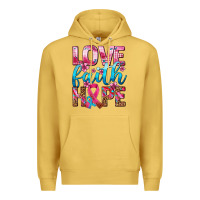 Antique Gold love faith hope with cancer ribbon  ado Premium Hoodie - AdoDesignShop