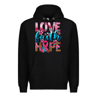 Black love faith hope with cancer ribbon  ado Premium Hoodie - AdoDesignShop