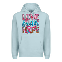 Blue Mist love faith hope with cancer ribbon  ado Premium Hoodie - AdoDesignShop