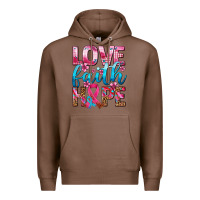 Chestnut love faith hope with cancer ribbon  ado Premium Hoodie - AdoDesignShop