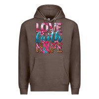 Coffee love faith hope with cancer ribbon  ado Premium Hoodie - AdoDesignShop
