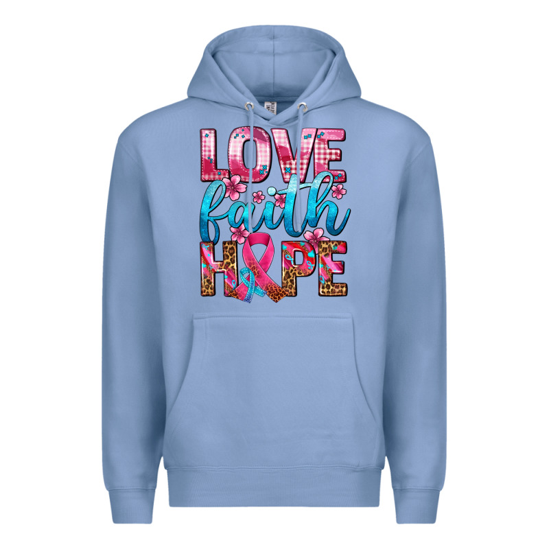 Love Faith Hope With Cancer Ribbon  Ado Premium Hoodie by AdoDesignShop | Teevron