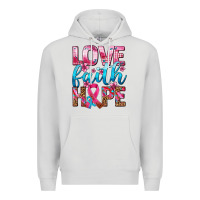 Dove Grey love faith hope with cancer ribbon  ado Premium Hoodie - AdoDesignShop