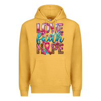 Mustard love faith hope with cancer ribbon  ado Premium Hoodie - AdoDesignShop
