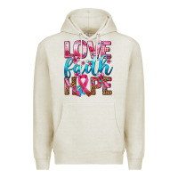 Oatmeal Heather love faith hope with cancer ribbon  ado Premium Hoodie - AdoDesignShop