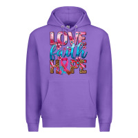 Purple love faith hope with cancer ribbon  ado Premium Hoodie - AdoDesignShop