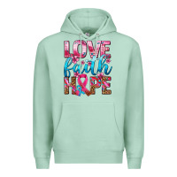 Seafoam love faith hope with cancer ribbon  ado Premium Hoodie - AdoDesignShop