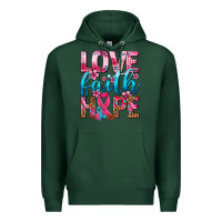 Sports Green love faith hope with cancer ribbon  ado Premium Hoodie - AdoDesignShop