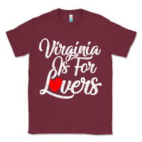 Burgundy virginia is for lovers Classic Tee - linhVisuals