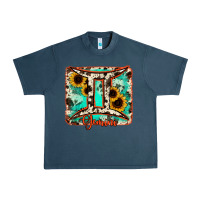 Midnight Navy gemini turquoise cowhide Urban Heavy Tee - RanaPortraitStore