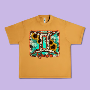 Gemini Turquoise Cowhide Urban Heavy Tee Designed By Ranaportraitstore