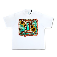 White gemini turquoise cowhide Urban Heavy Tee - RanaPortraitStore