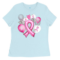 Baby Blue Balloons cancer ribbon Ladies Tee - Artiststas